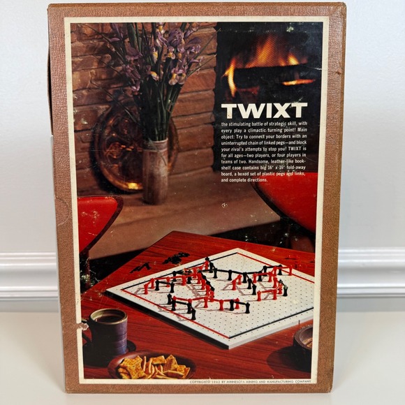 Vintage 3M Bookshelf Game Twixt Board Game with Original Box 1962‎ Card Game - Picture 2 of 16